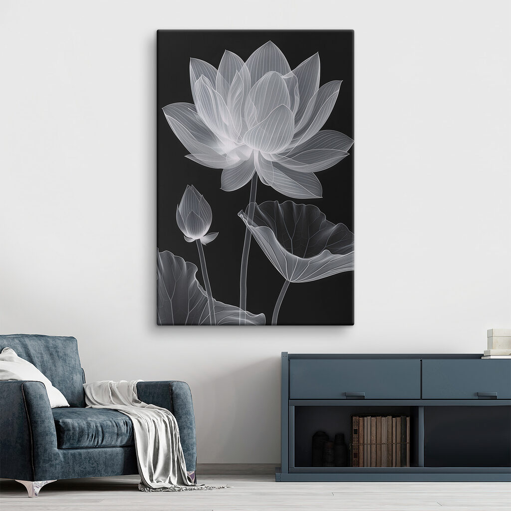 Flower with leaves and a flower bud Flower with leaves and a flower bud