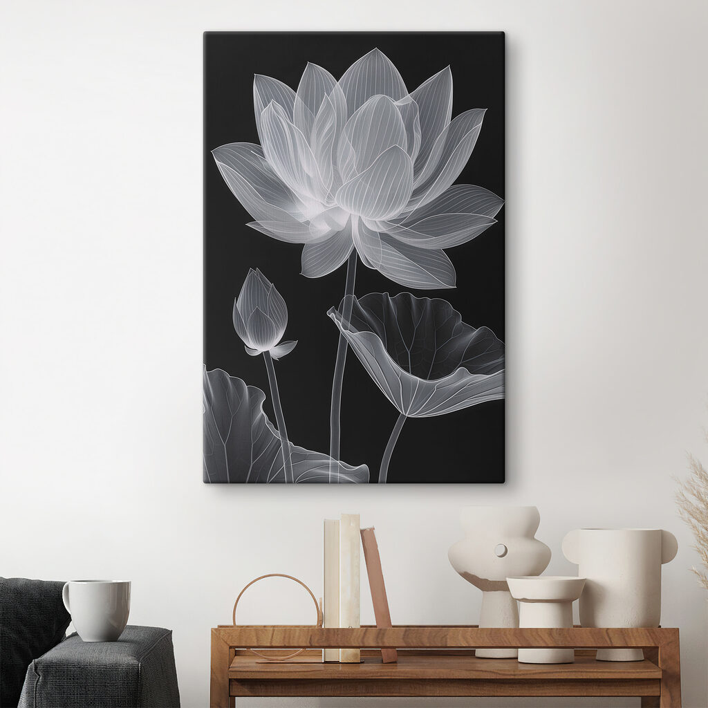 Flower with leaves and a flower bud Flower with leaves and a flower bud