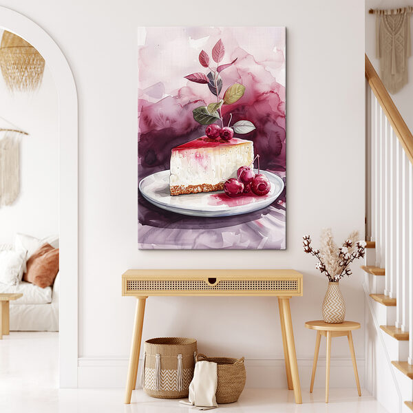 Quadri Quadri Fetta di cheesecake con ciliegie (COD: s39700)