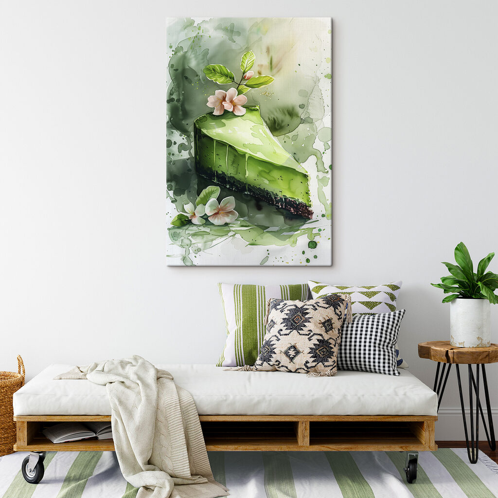 Piece of cake with flowers on top