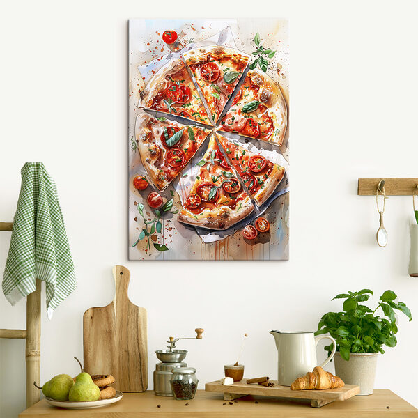 Quadri Quadri Acquerello raffigurante una pizza (COD: s39704)