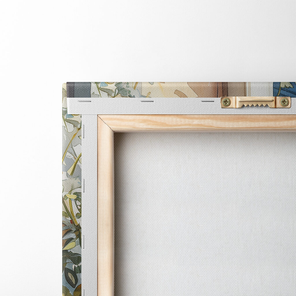 Watercolor painting of food on a table next to a window