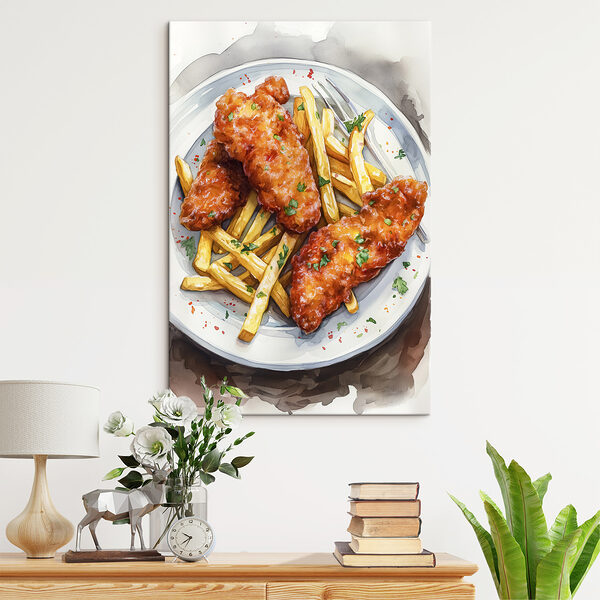 Plate of chicken wings and fries
