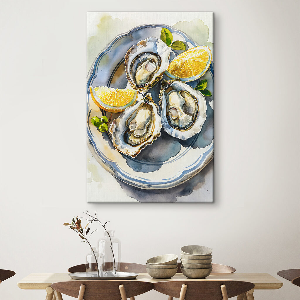 Plate of oysters and lemons Plate of oysters and lemons