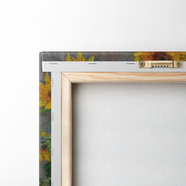 Painting of sunflowers in a vase