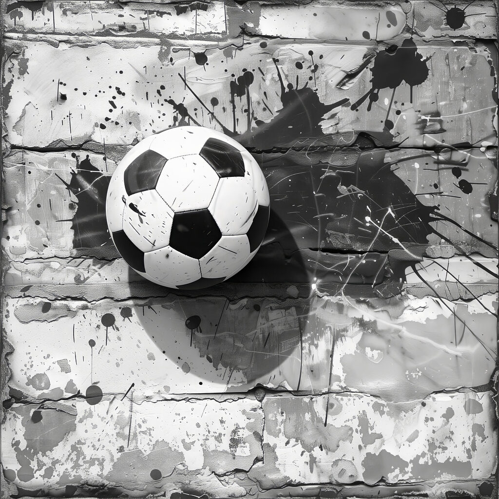 Football ball on a brick wall Football ball on a brick wall