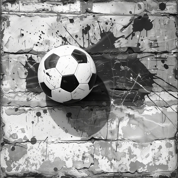Football ball on a brick wall Football ball on a brick wall