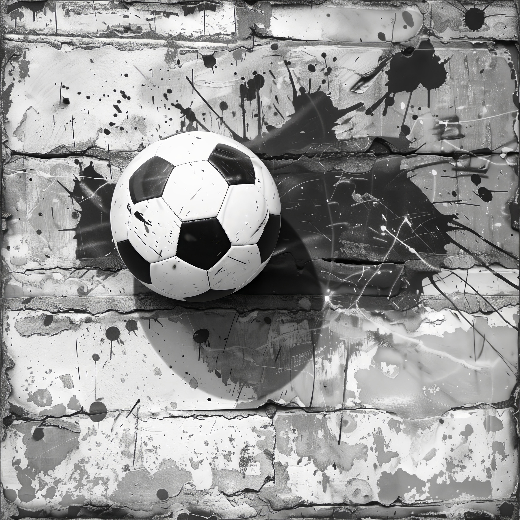 Football ball on a brick wall Football ball on a brick wall