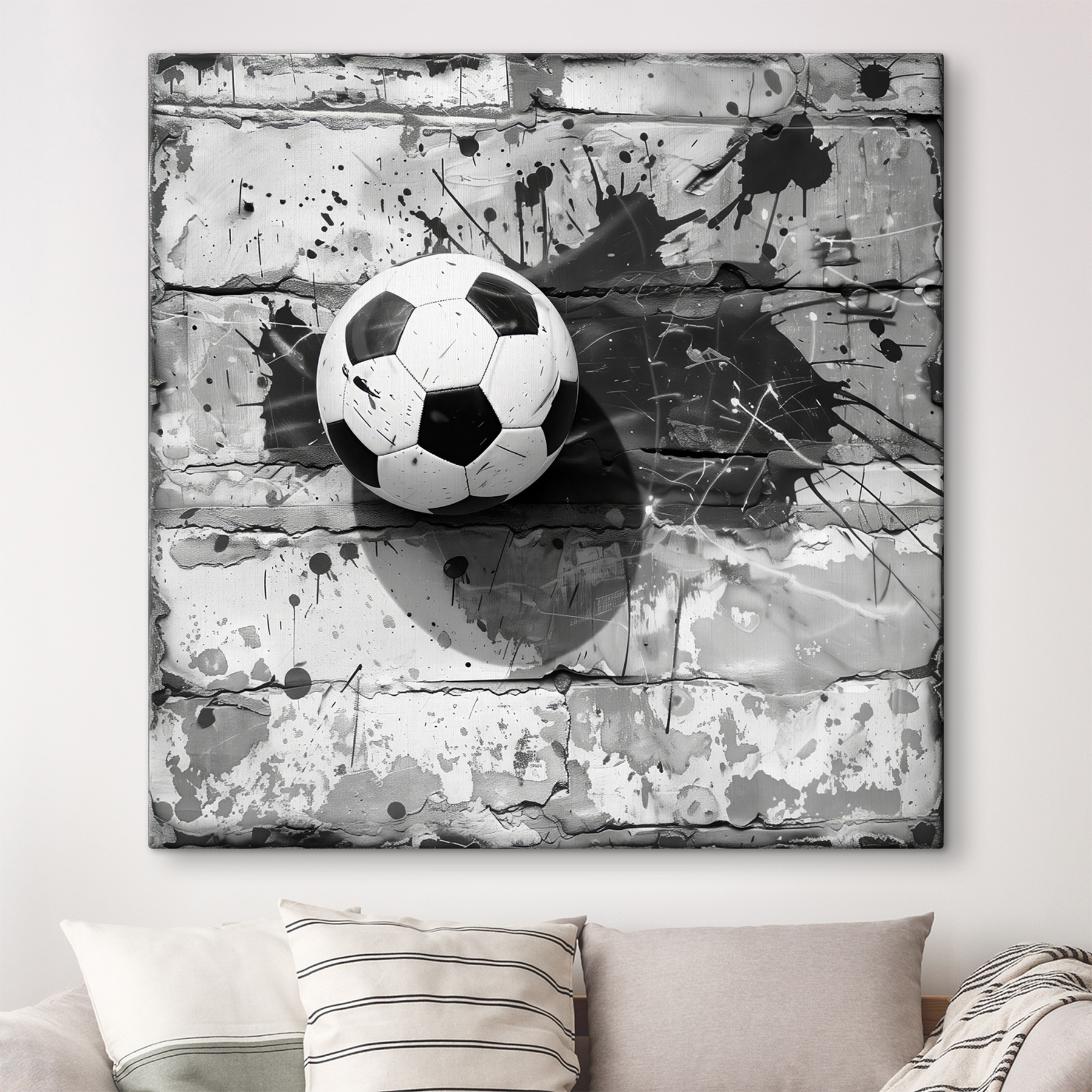 Football ball on a brick wall Football ball on a brick wall