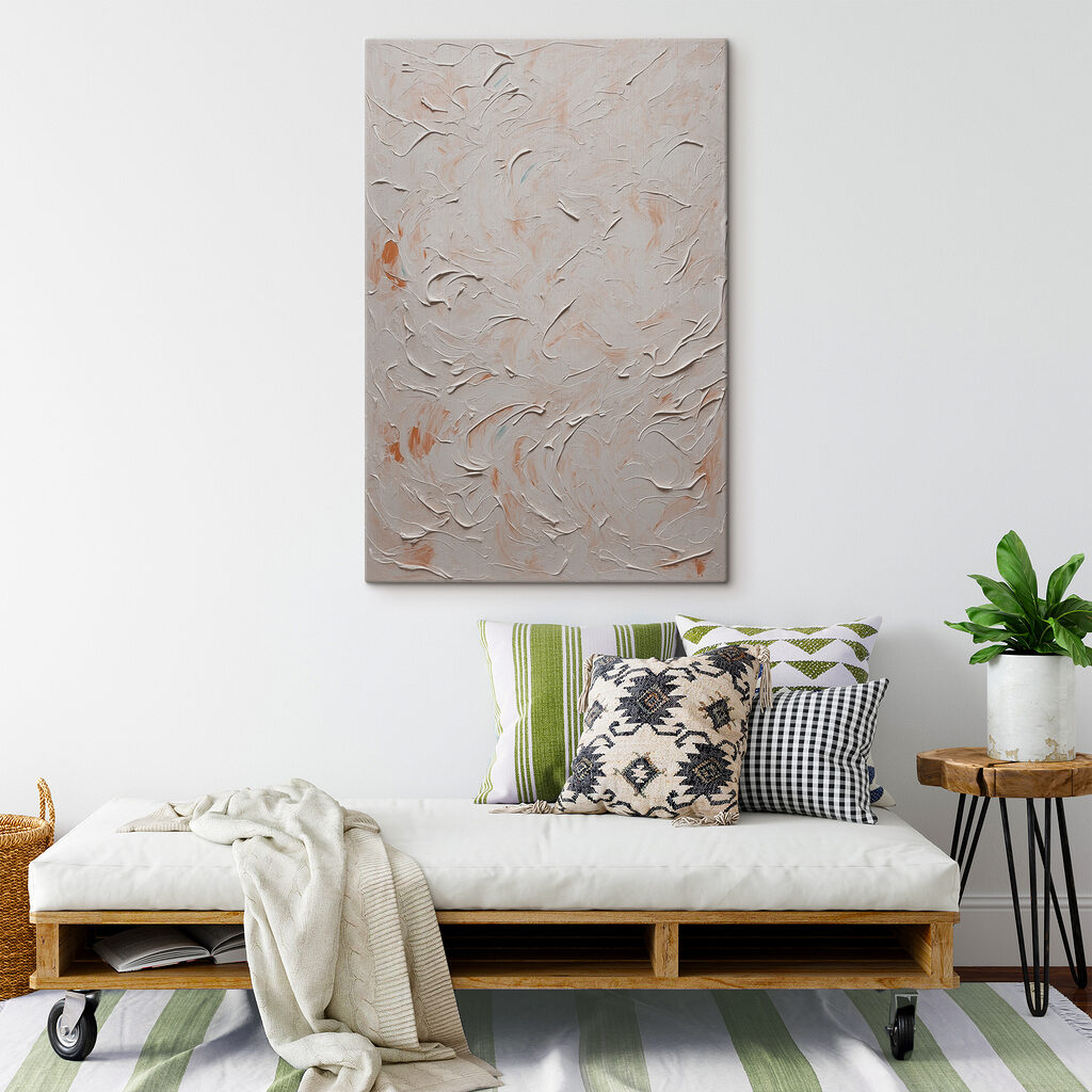 White and orange paint on a white surface White and orange paint on a white surface