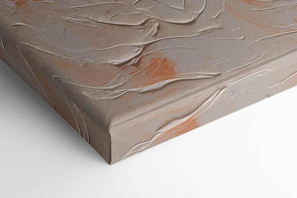 White and orange paint on a white surface White and orange paint on a white surface