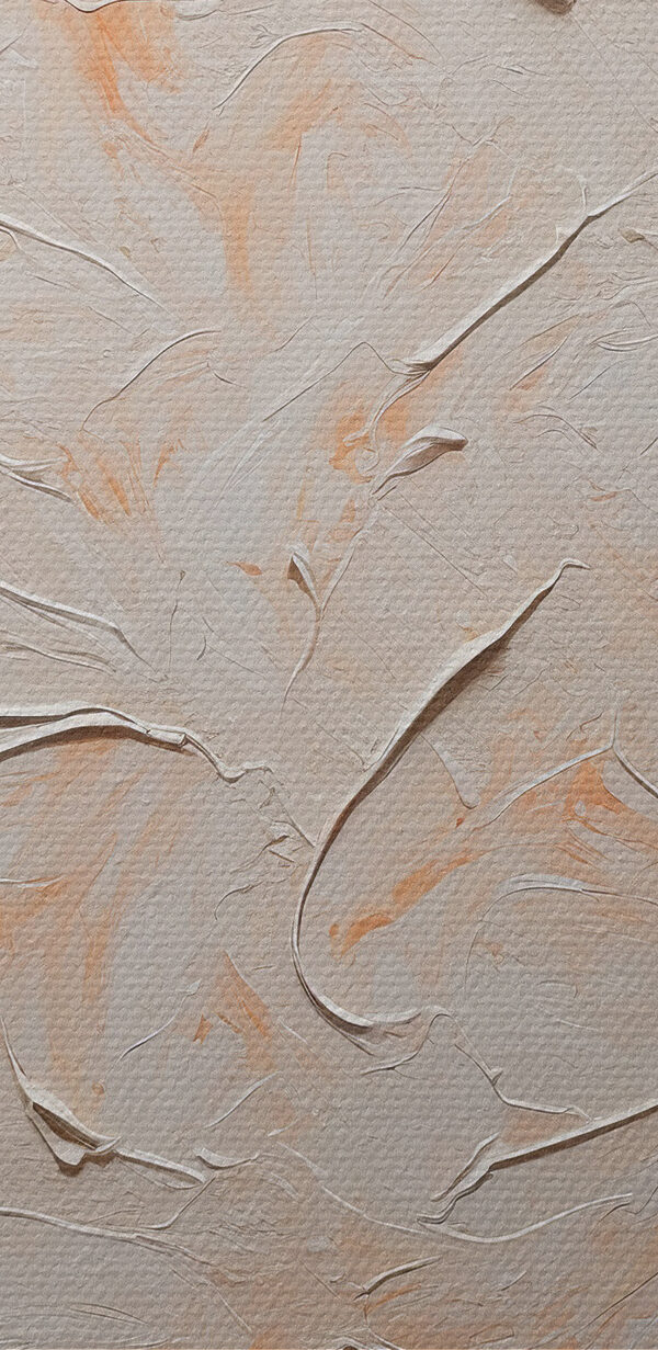 White and orange paint on a white surface White and orange paint on a white surface
