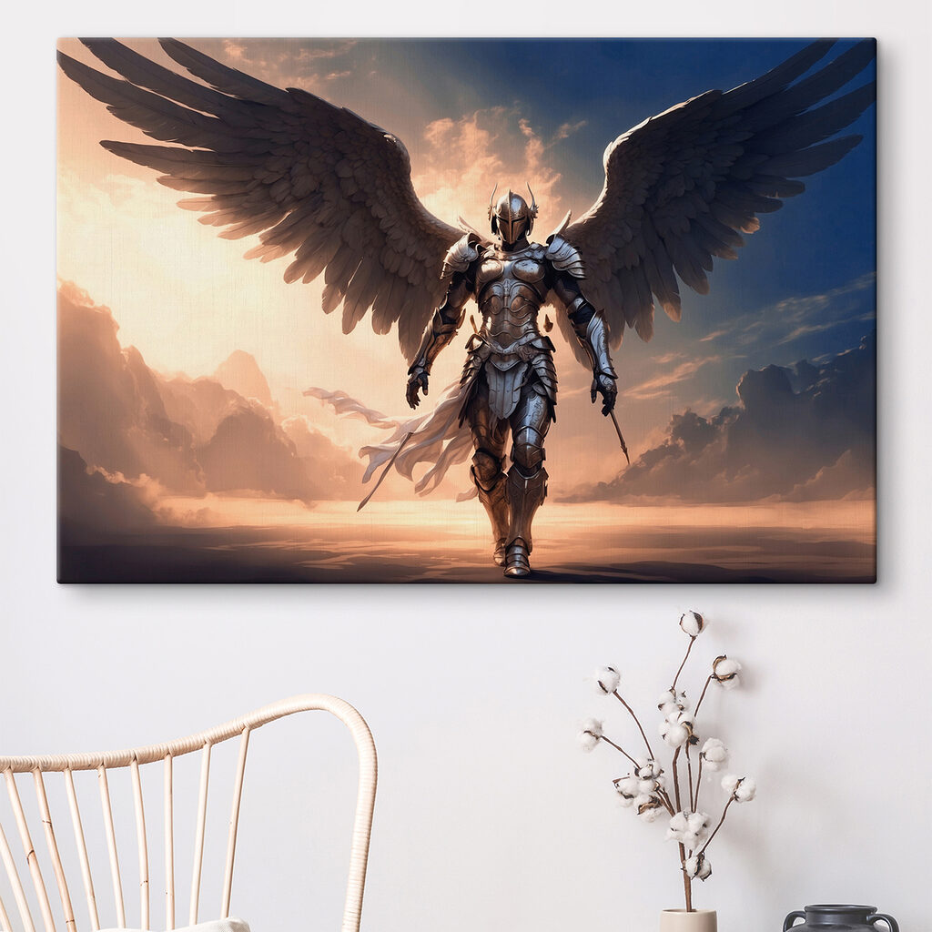 Person in armor with wings