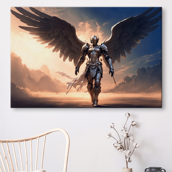 Person in armor with wings