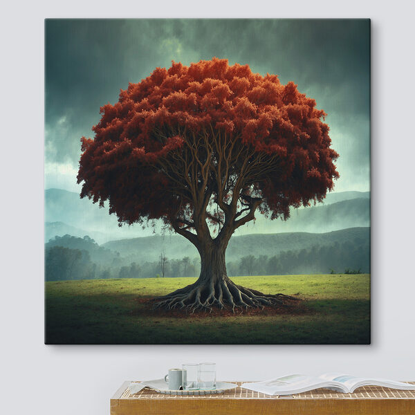 Albero con foglie rosse Quadri Albero con foglie rosse