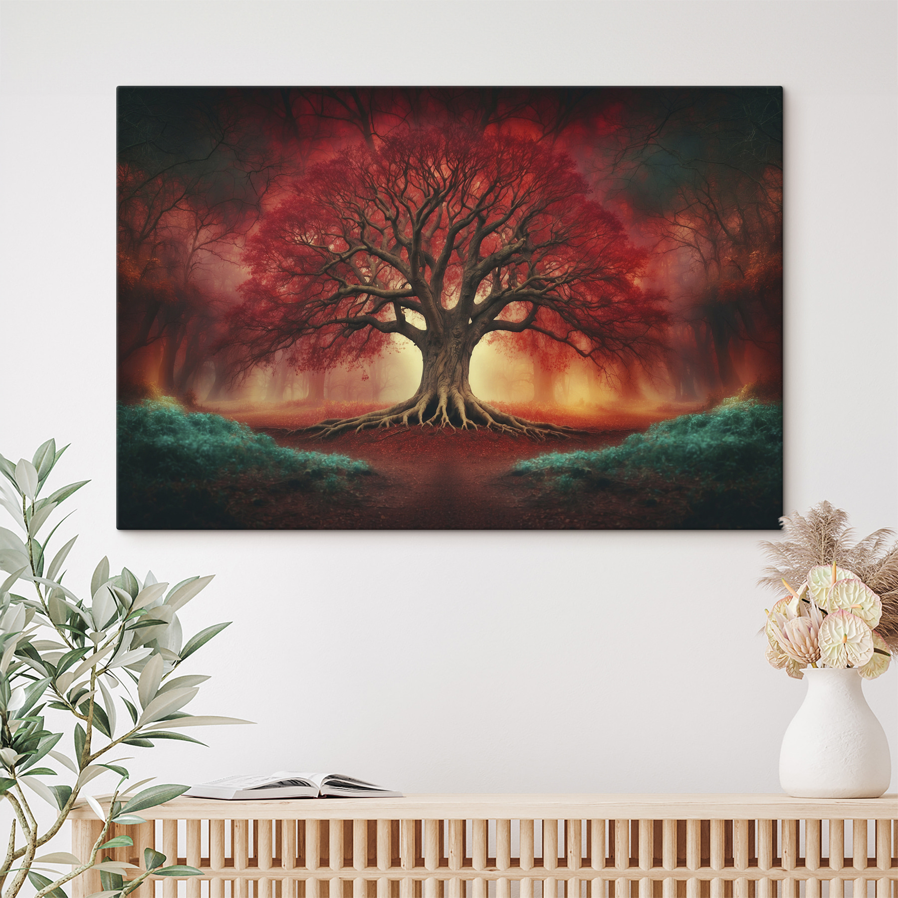Large tree with red leaves Large tree with red leaves