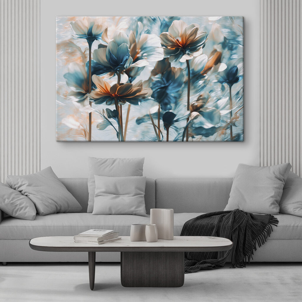Group of flowers with blue and white petals