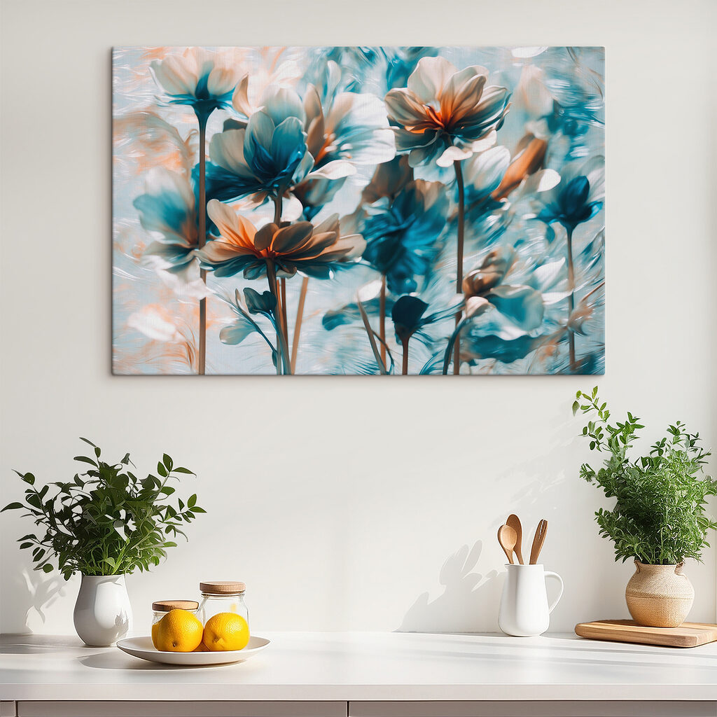 Group of flowers with blue and white petals