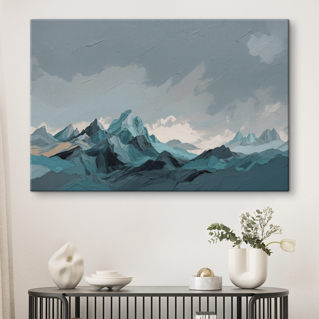 Painting of mountains and clouds Painting of mountains and clouds