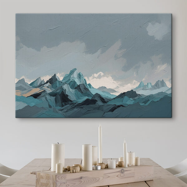 Painting of mountains and clouds Painting of mountains and clouds