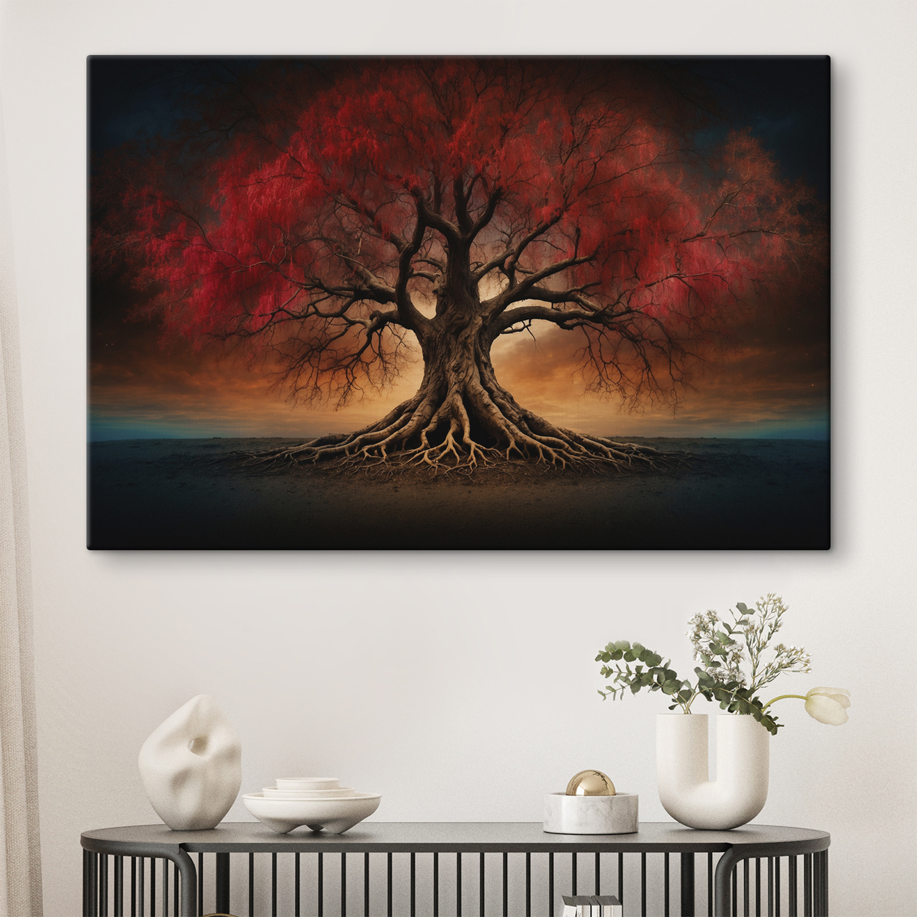 Tree with red leaves