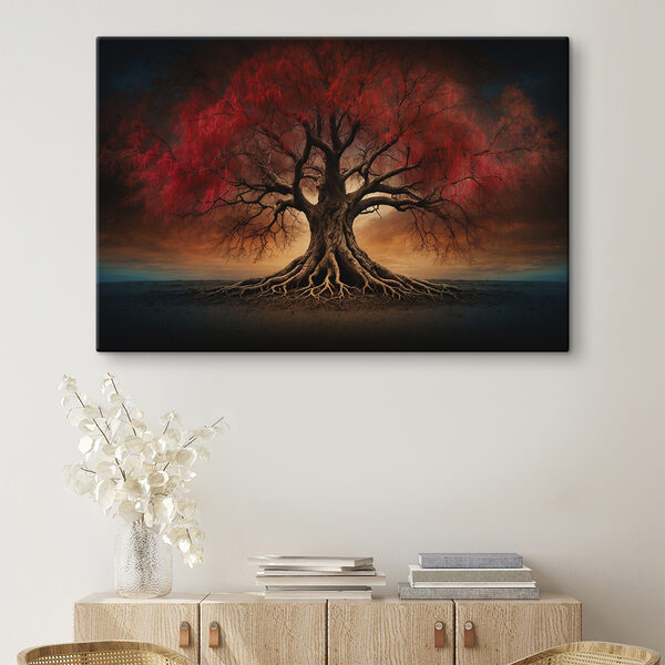 Tree with red leaves