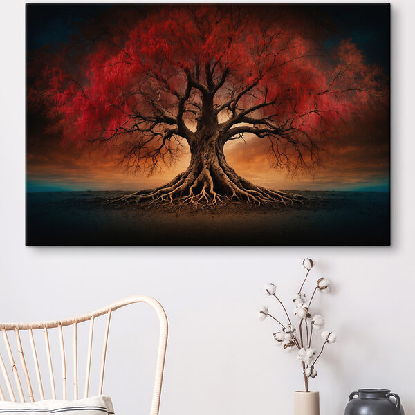 Tree with red leaves