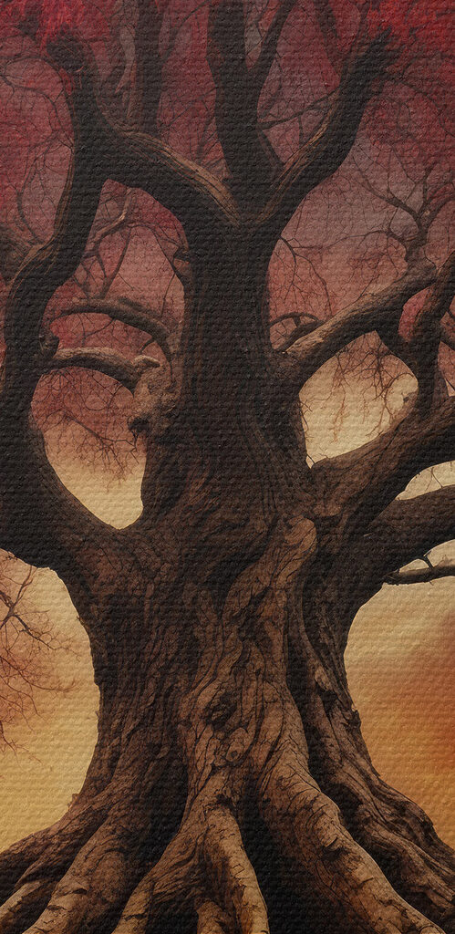 Tree with red leaves