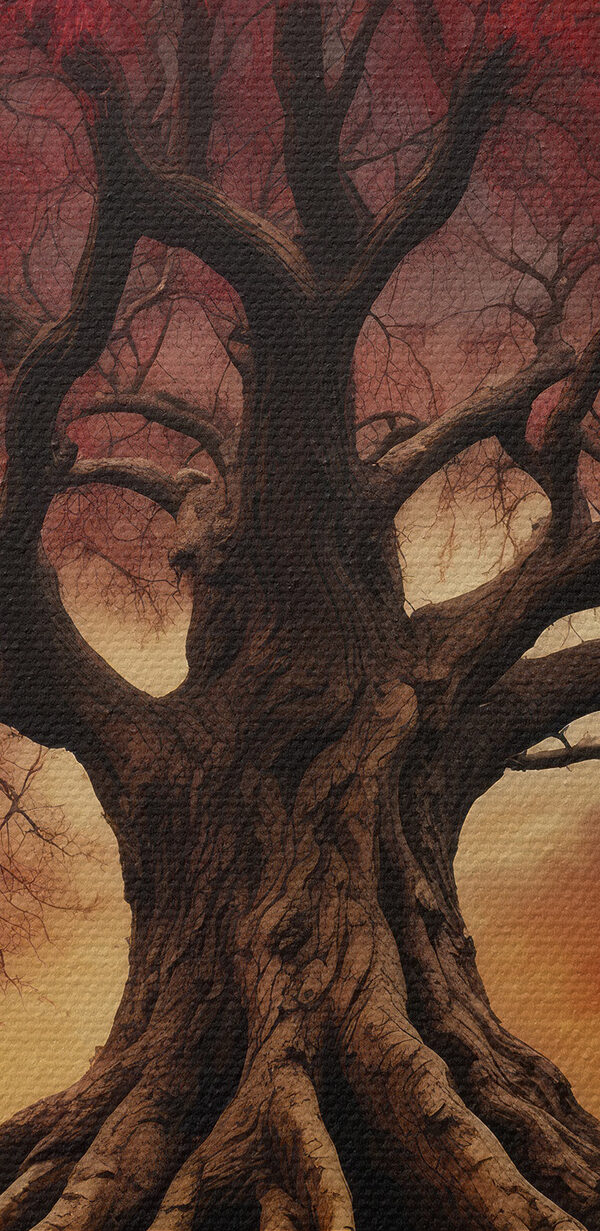 Tree with red leaves