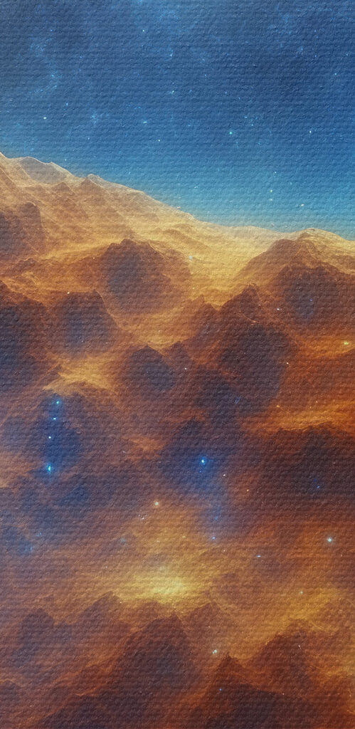 Mountain range with stars and a blue sky Mountain range with stars and a blue sky