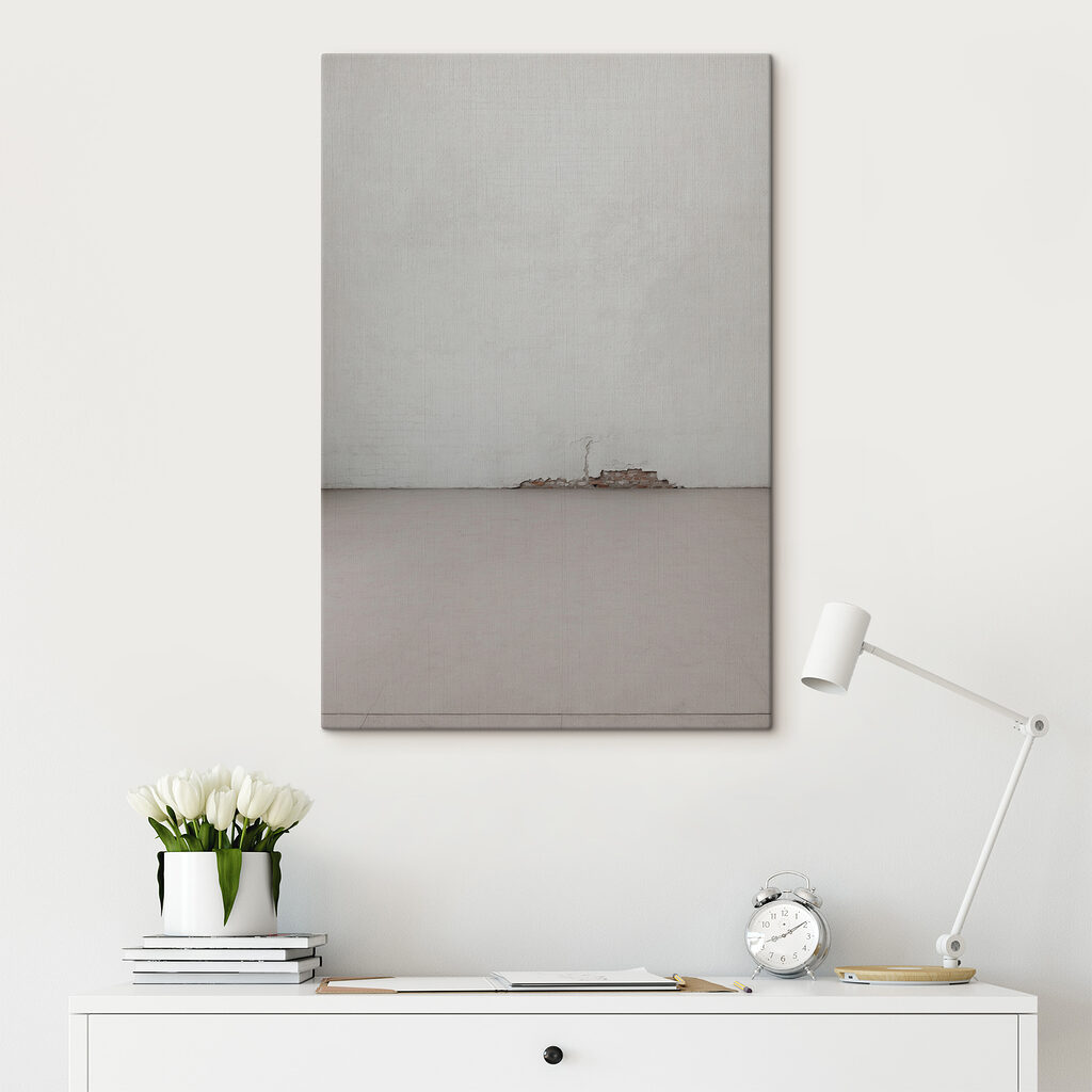 White wall with a crack in the wall White wall with a crack in the wall