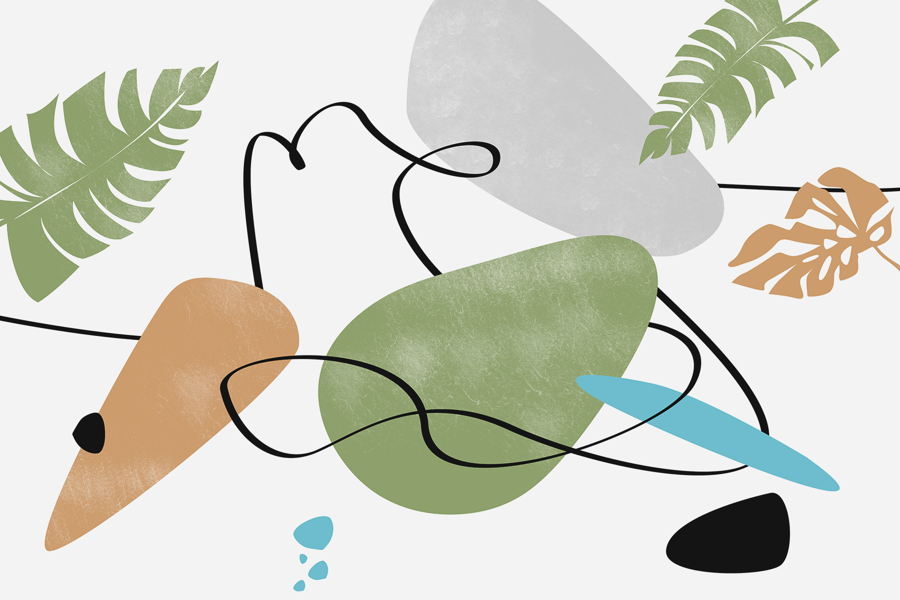 Colorful art with leaves