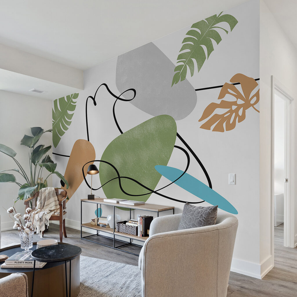 Colorful art with leaves