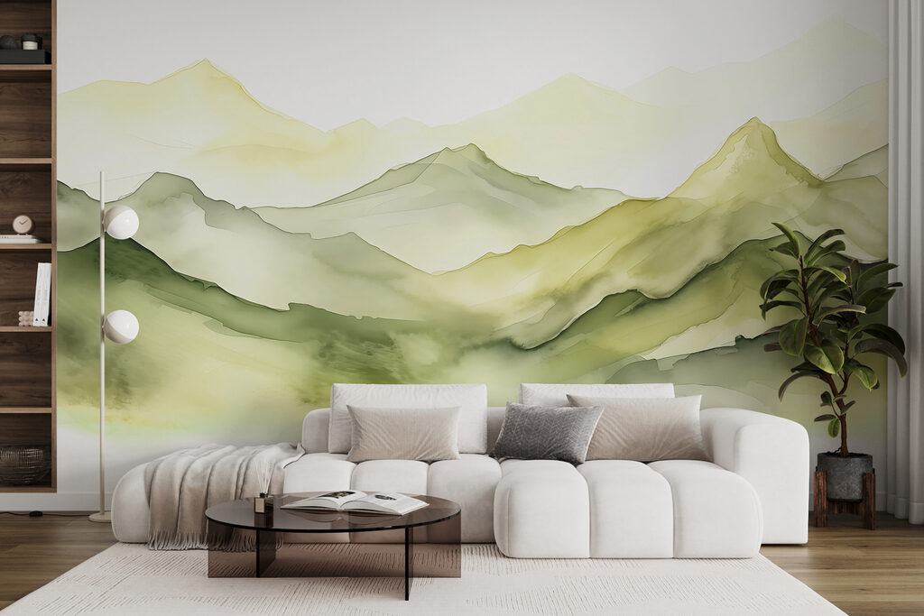 Painting of a mountain range