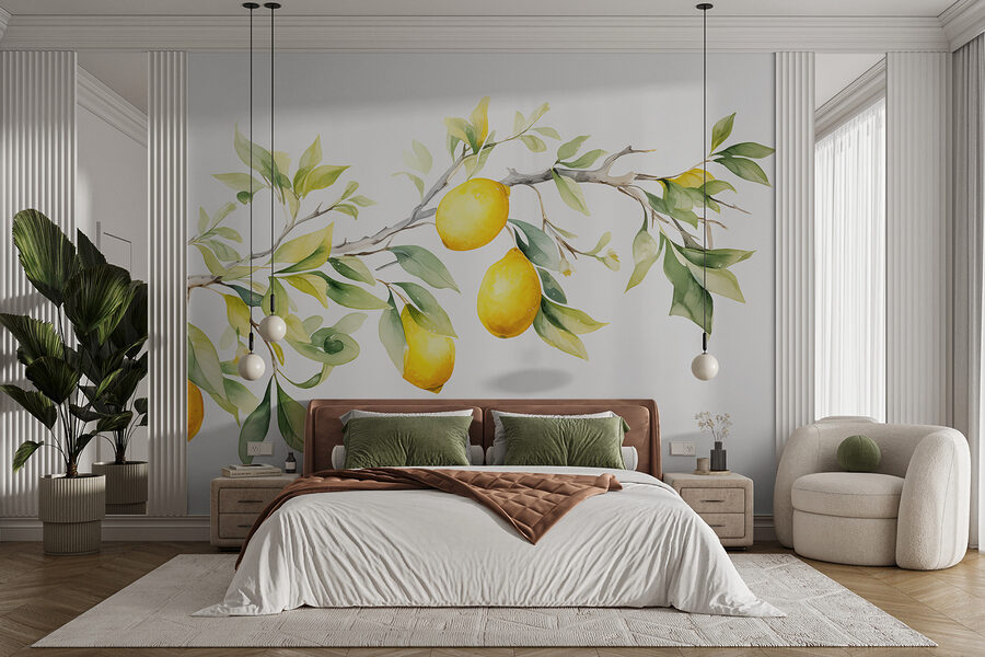 Ramo di limone con frutti gialli
