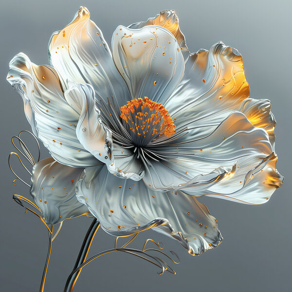 Metallic flower with orange highlights Metallic flower with orange highlights