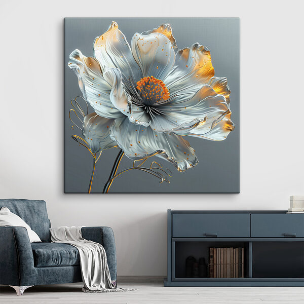 Metallic flower with orange highlights Metallic flower with orange highlights
