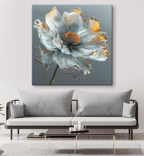 Metallic flower with orange highlights Metallic flower with orange highlights