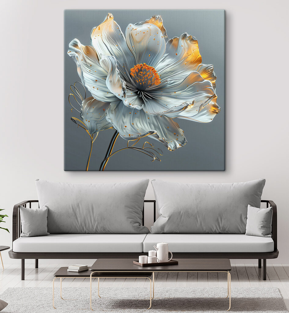 Metallic flower with orange highlights Metallic flower with orange highlights