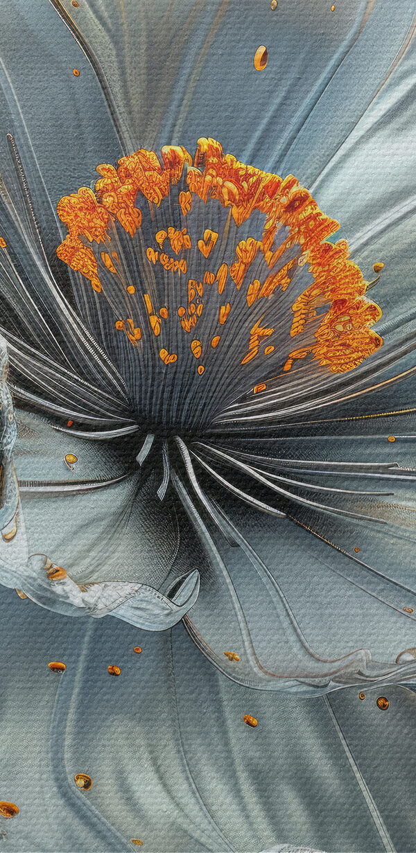 Metallic flower with orange highlights Metallic flower with orange highlights