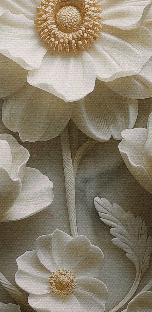 Group of white flowers on a marble surface