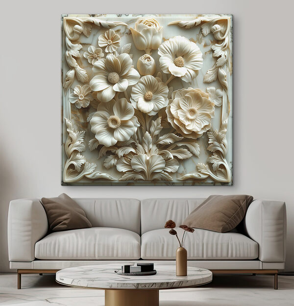 Quadri Intaglio di un fiore bianco su una superficie di marmo (COD: s39739) Quadri Quadri Intaglio di un fiore bianco su una superficie di marmo (COD: s39739)