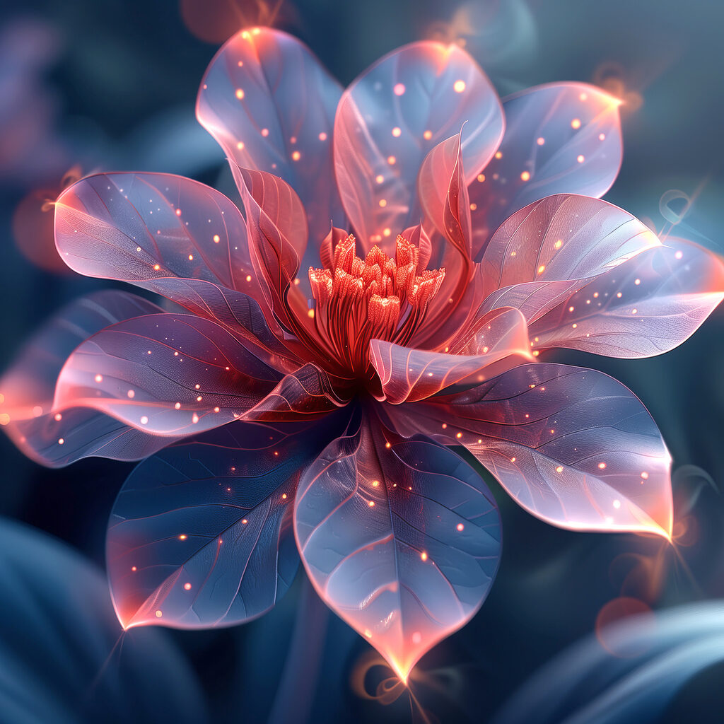 Flower with glowing petals Flower with glowing petals