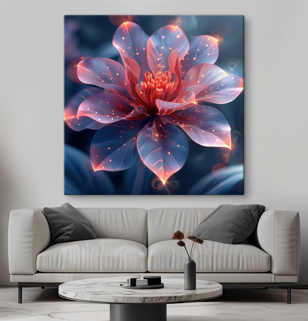 Flower with glowing petals Flower with glowing petals