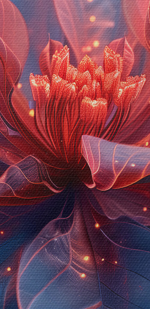 Flower with glowing petals Flower with glowing petals
