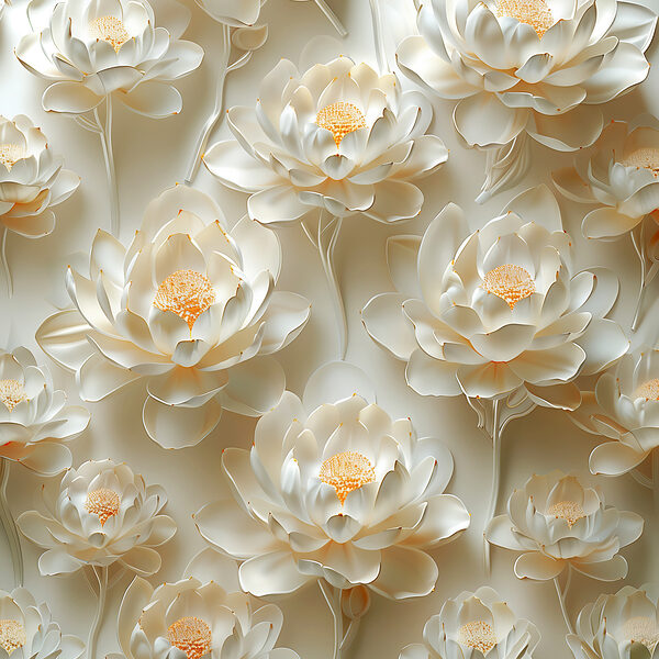 Wallpaper of white flowers