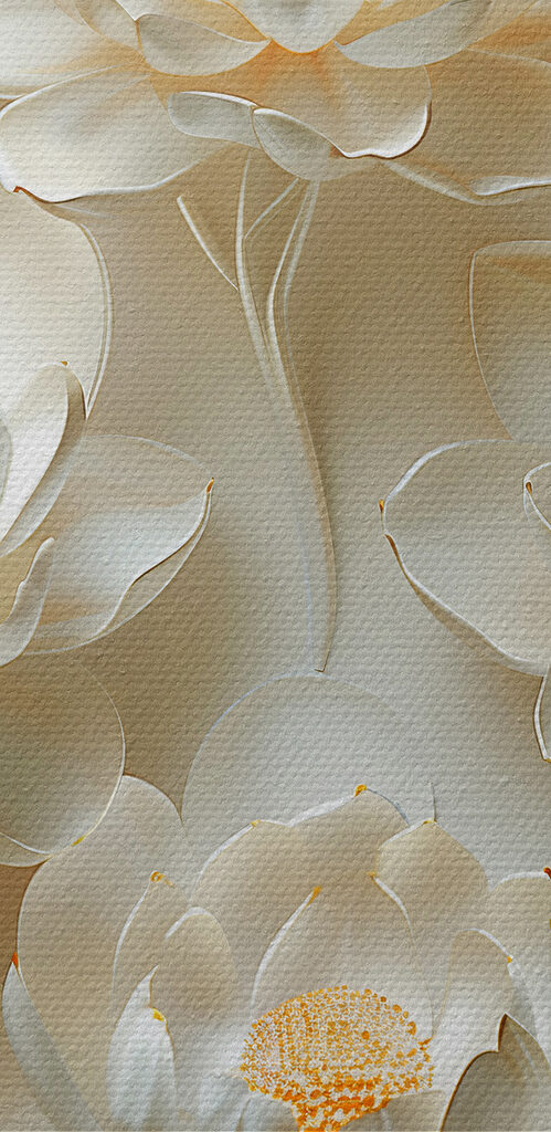 Wallpaper of white flowers