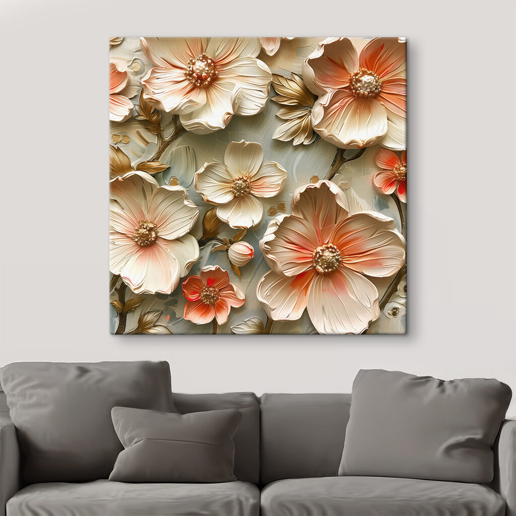 Wall with flowers on it