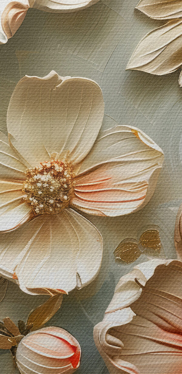 Wall with flowers on it