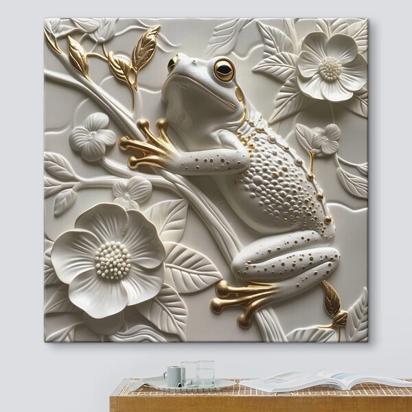 Quadri Rana decorativa su motivo floreale (COD: s39750) Quadri Quadri Rana decorativa su motivo floreale (COD: s39750)